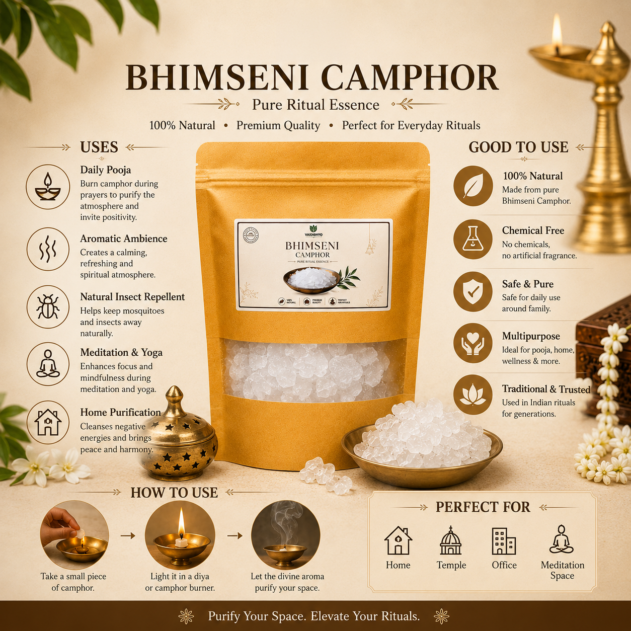 Bhimseni Camphor Flakes (100gm)