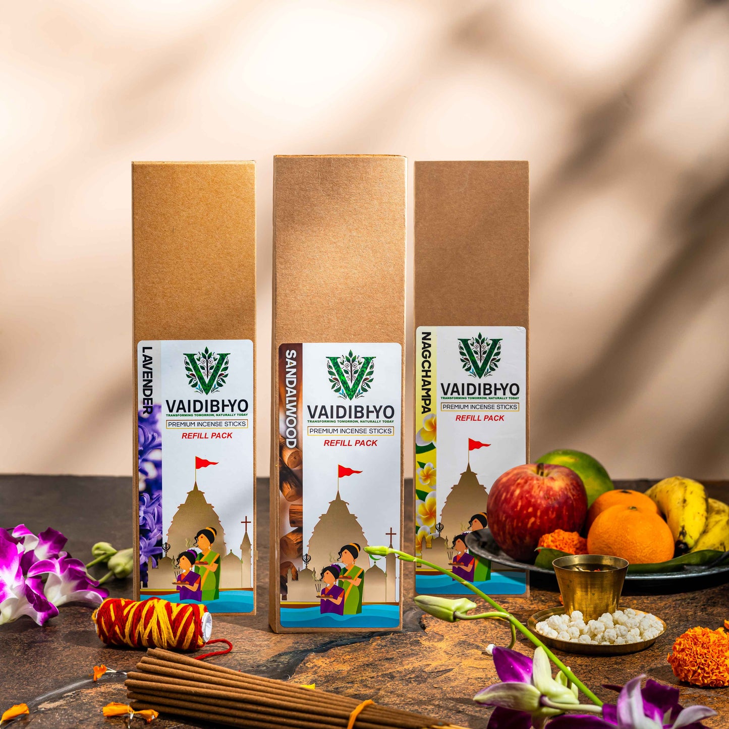Lavender/Sandalwood/Nagchampa Refill Pack of 3