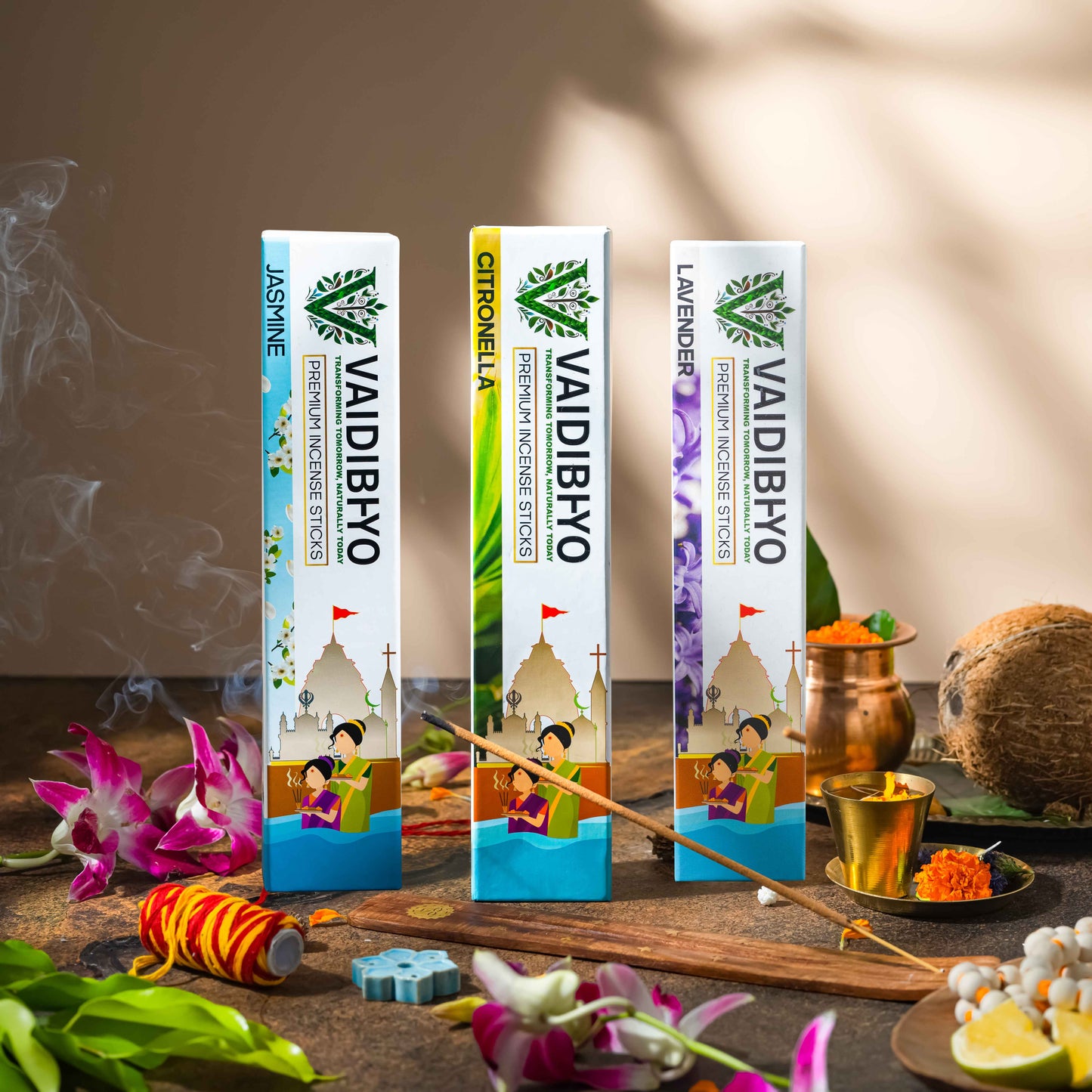 Lavender/Jasmine/Citronella Incense Sticks Pack of 3
