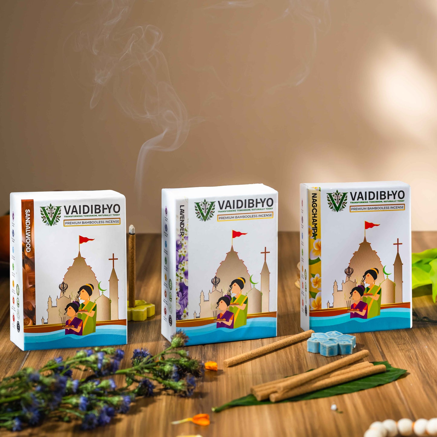 Nagchampa/Lavender/Sandalwood Bambooless Pack of 3