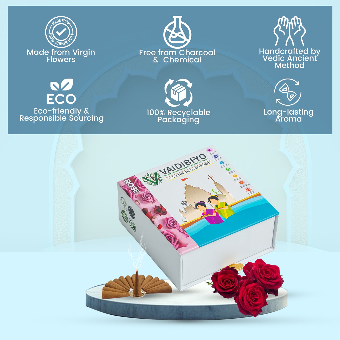 Rose Incense Cones