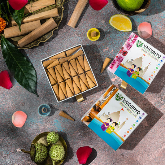 Rose/Sandalwood Incense Cones Pack of 2