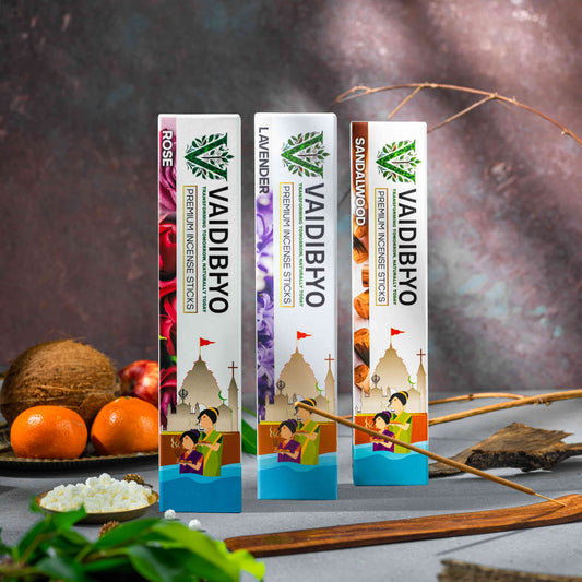 Lavender/Rose/Sandalwood Incense Sticks Pack of 3