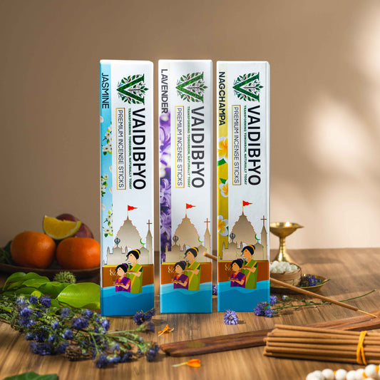 Nagchampa/Lavender/Jasmine Incense Sticks Pack of 3