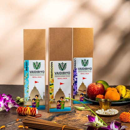 Nagchampa/Lavender/Jasmine Refill Pack of 3