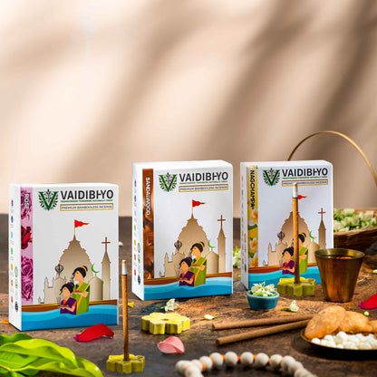 Rose/Sandalwood/Nagchampa Bambooless Pack of 3