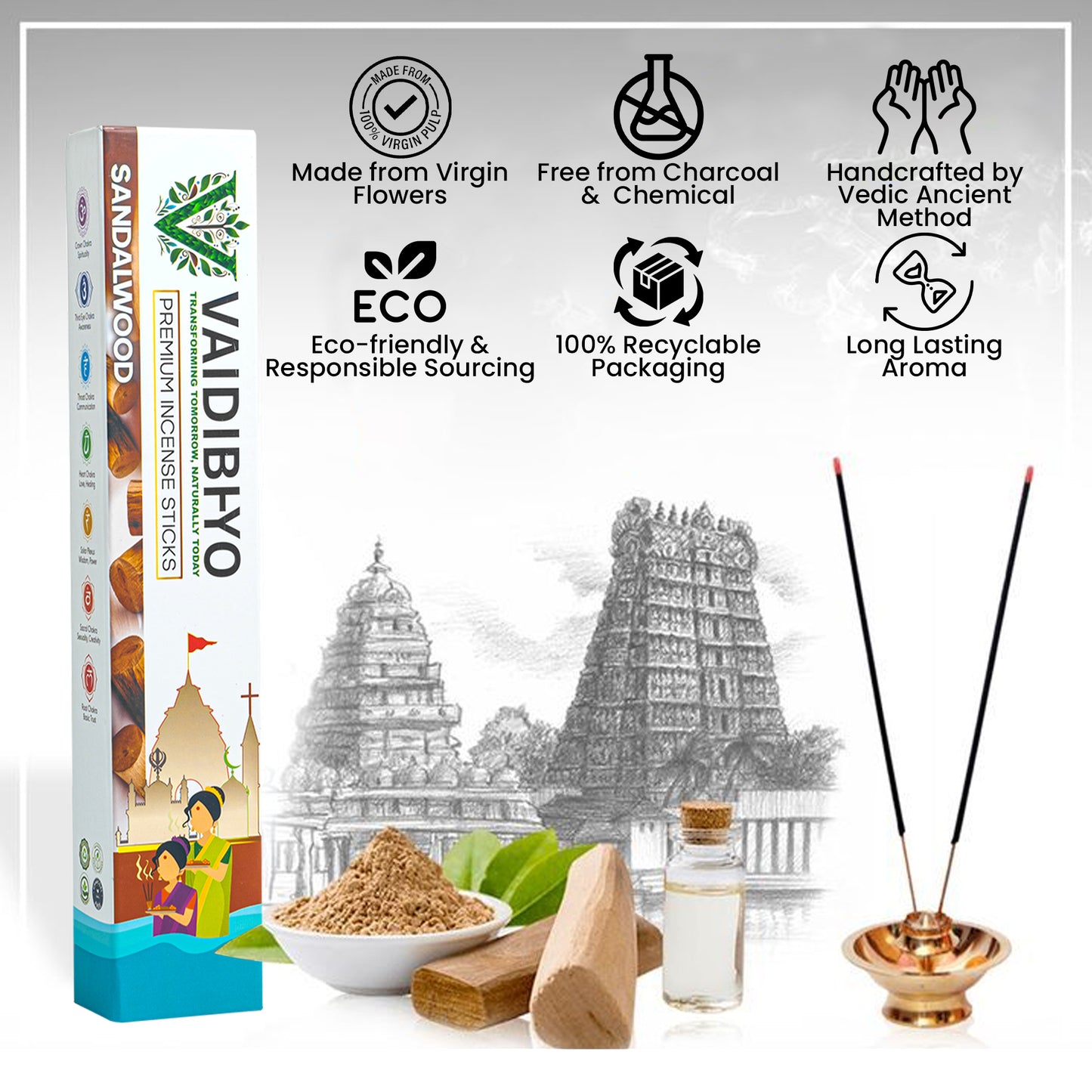 Oudh/Sandalwood Incense Sticks Pack of 2