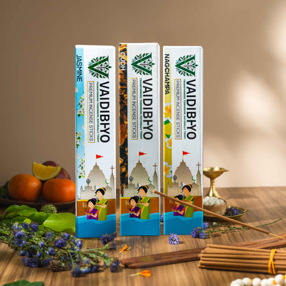 Jasmine/Oudh/Nagchampa Incense Sticks Pack of 3