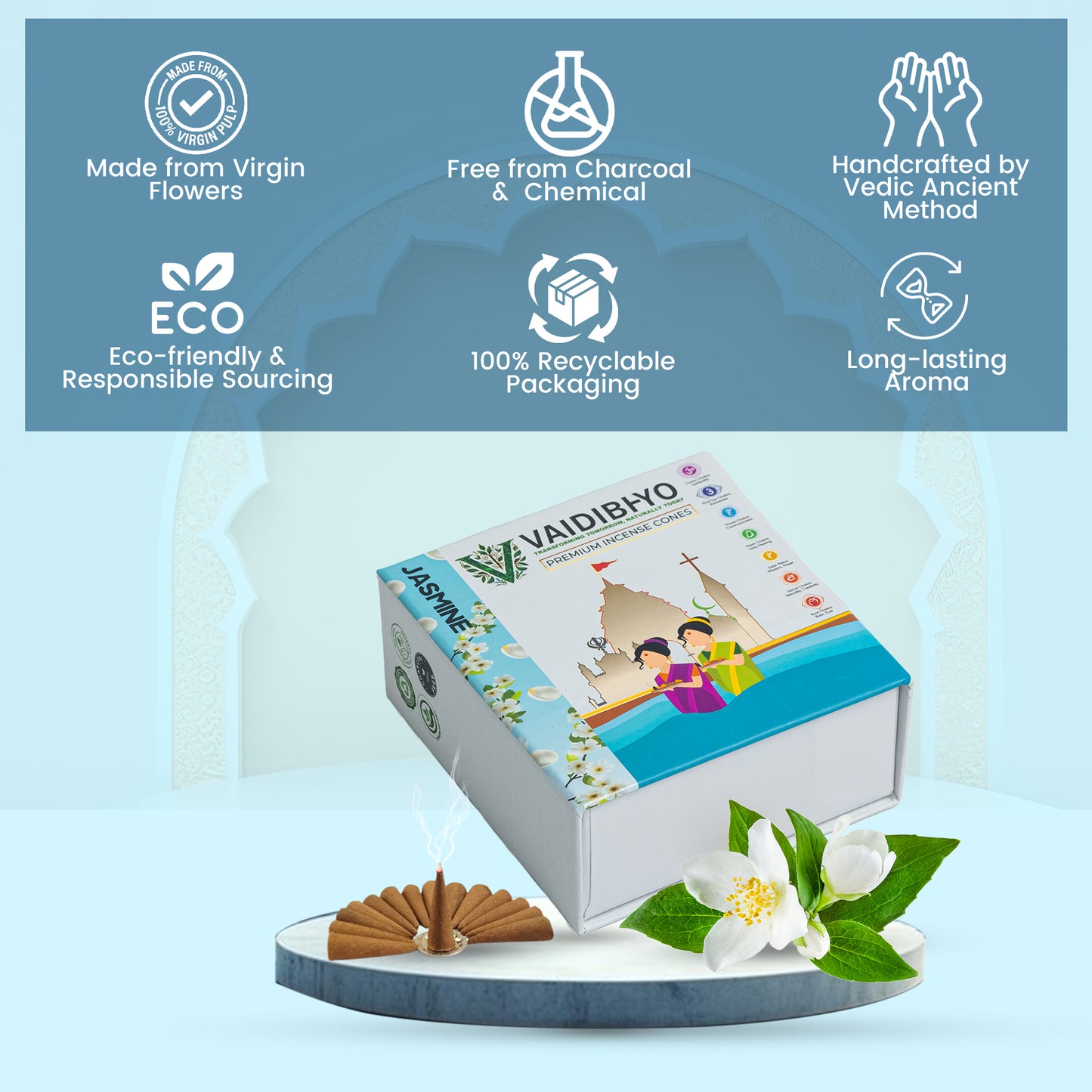 Citronella/Jasmine Incense Cones Pack of 2