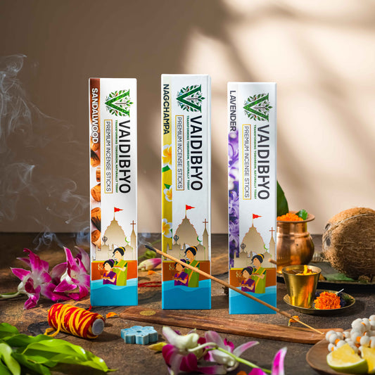Lavender/Nagchampa/Sandalwood Incense Sticks Pack of 3