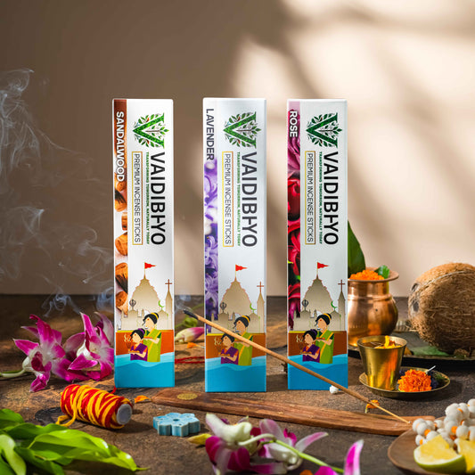 Jasmine/Sandalwood/Rose Incense Sticks Pack of 3