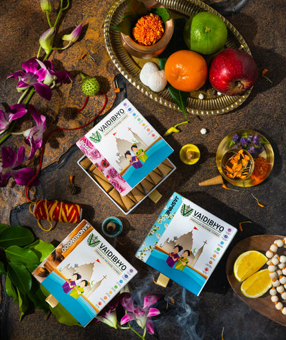 Rose/Sandalwood/Jasmine Incense Cones Pack of 3